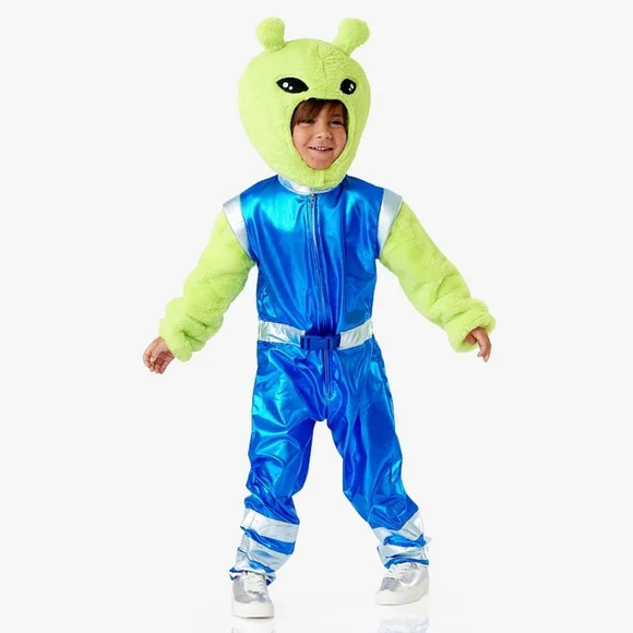 Pottery Barn Kids Alien Astronaut Costume - Green and Blue 7-8 Y - Picture 1 of 5
